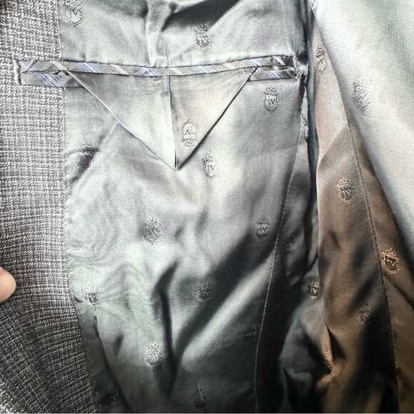 John Varvatos Men's Wool Sport Coat Blazer Office Jacket Grey Pattern Size 36R - Picture 7 of 11